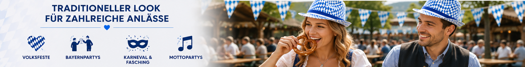Dame tr&auml;gt den blau-wei&szlig;en Bayern Hut auf einer festlichen Veranstaltung
